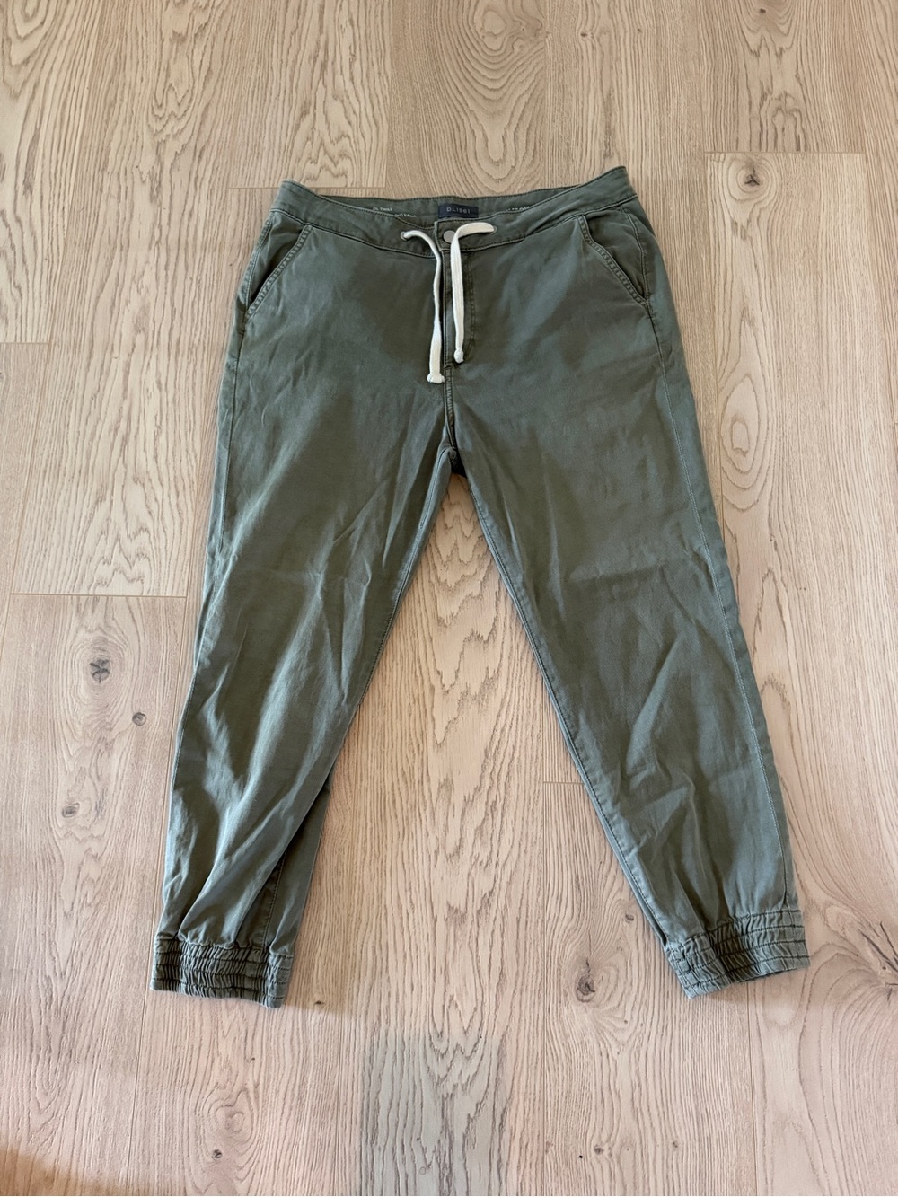DL1961 Gwen Joggers Color Cypress Drawstring Twill Jogger Pants